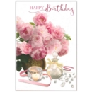 GREETING CARDS,Birthday 6's Pink Floral arrangement.