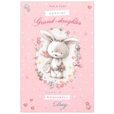 BIRTHDAY CARDS,Granddaughter Bunny Rabbit