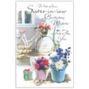 BIRTHDAY CARDS,Sister in Law 6's Floral Bicycle (Was 1.10)