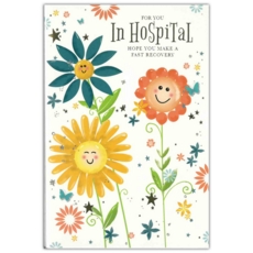 HOSPITAL GET WELL CARDS, 6's Smiley Plants (Was 0.82)