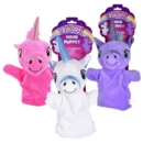 HAND PUPPETS,Unicorns 25cm 3 Assorted H/pk