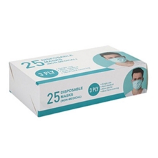 DISPOSABLE FACE MASKS 25's 3 Ply Boxed