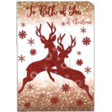 XMAS CARDS,To Both Of You 6's Glitter Stags (Was 1.15)