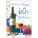 GREETING CARDS,Age 60 6's Red Wine
