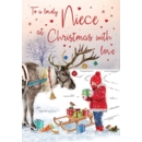 XMAS CARDS,Niece 6's Reindeer & Sledge