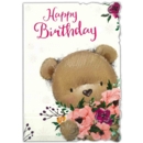 BIRTHDAY CARDS, 6's Floral Teddy Bear (Was 1.15)