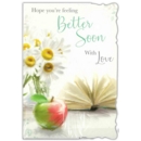 GREETING CARDS,Get Well 6's Apple & Daisies