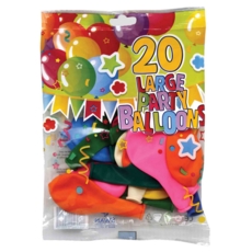 BALLOONS,Large Party, 20's 10" Asst Col. H/pk