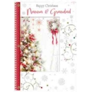 XMAS CARDS,Nanna & Grandad 6's Xmas Tree & Wreath (Was 1.15)