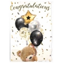 GREETING CARDS,Congratulations 6's Teddy Bear & Balloons
