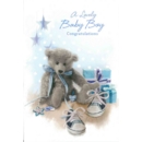 GREETING CARDS,Baby Boy 6's Teddy & Shoes
