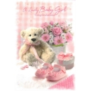 GREETING CARDS,Baby Girl 6's Teddy & Shoes