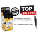 BALL PEN,Cristal Black Medium (Bic) (Carton Price,20 x 50pc)