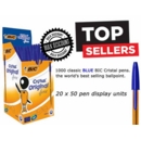 BALL PEN,Cristal Blue Medium (Bic) (Carton Price,20 x 50pc)