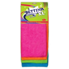 MICROFIBRE CLOTHS, XL 4pc 35x35cm Asst Col H/pk     B433
