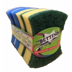 SPONGE SCOURERS,Butterfly 4pc Assorted Colours         B3574