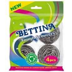 TOUGH SCOURERS, 4pc Stainless Steel, H/pk.   B2224