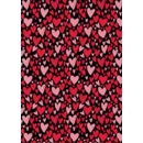 GIFT WRAP,Hearts on Black Background