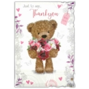 GREETING CARDS,Thank You 6's Teddy Bear with Flowers