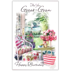 BIRTHDAY CARDS,Great Gran 6's Riverside Garden (Was 0.87)