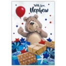 BIRTHDAY CARDS,Nephew 12's Bear & Footballs (Was 0.85)