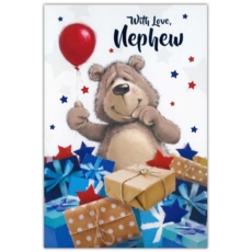 BIRTHDAY CARDS,Nephew 12's Bear & Footballs (Was 0.85)