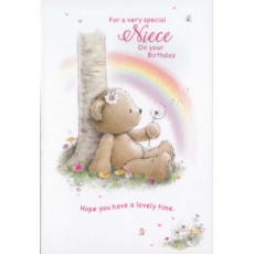 BIRTHDAY CARDS,Niece 12's Teddy & Balloons (Was 0.85)