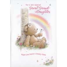 BIRTHDAY CARDS,Great Grand'dtr 12's Bear & Balloons(Was 0.86)