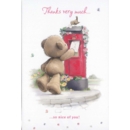 GREETING CARDS,Thank You 12's Teddy Bear on Fence