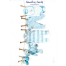 GREETING CARDS,Blank Baby Washing Line (Blue) 6's
