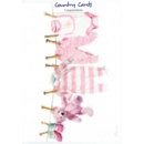GREETING CARDS,Blank Baby Washing Line (Pink) 6's