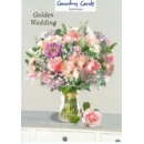 ANNIVERSARY CARDS,Golden Floral