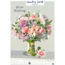 GREETING CARDS,Silver Anni. Floral 6's