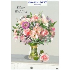 ANNIVERSARY CARDS,Silver 6's Floral