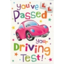 GREETING CARDS,Driving Test Pass 6's Pink Car