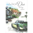 BIRTHDAY CARDS,Dad 6's Sports Car Village Scene (Was 1.10