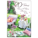 AGE 70 CARDS, 6's Female Garden Seating(Was 1.10)
