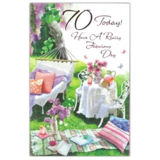AGE 70 CARDS, 6's Female Garden Seating(Was 1.10)