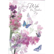 MOTHER'S DAY CARDS,Wife 6's Floral Butterflies