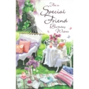 GREETING CARDS,Special Friend 6's Floral Garden Seating