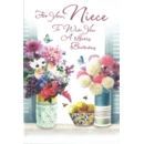 BIRTHDAY CARDS,Niece 6's Floral Vases (Was 1.10)