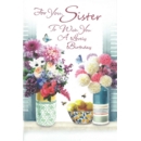 BIRTHDAY CARDS,Sister 6's Floral Vases (Was 1.10)