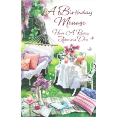GREETING CARDS,Birthday 6's Garden Seating (Was 1.10)