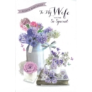 BIRTHDAY CARDS,Wife 6's Floral Vases (Was 1.10)