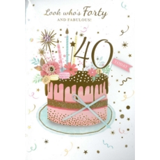 ISABEL'S GARDEN,Age 40 Female Birthday Cake(Was 1.70)