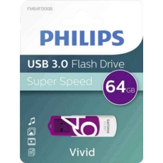 USB 3.0 FLASH DRIVE 64GB Super Speed,Vivid Philips I/cd