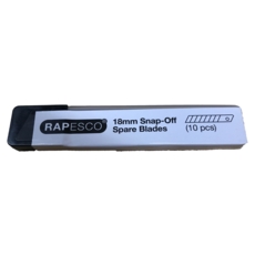 REPLACEMENT KNIFE BLADES 10's Snap Off, RAPESCO 18mm Wide