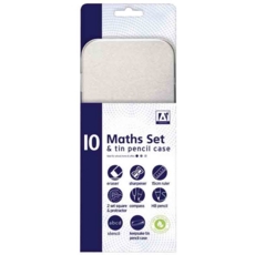 MATHS SET,Tin Pencil Case H/pk