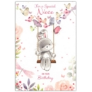 GREETING CARDS,Niece 12's Floral Teddy Bear