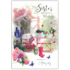BIRTHDAY CARDS,Sister 12's Floral Garden Path (Was 0.85)